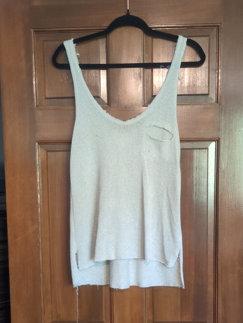 Light Gray Sleeveless Knit Tank Top - Minimalist Women's Top